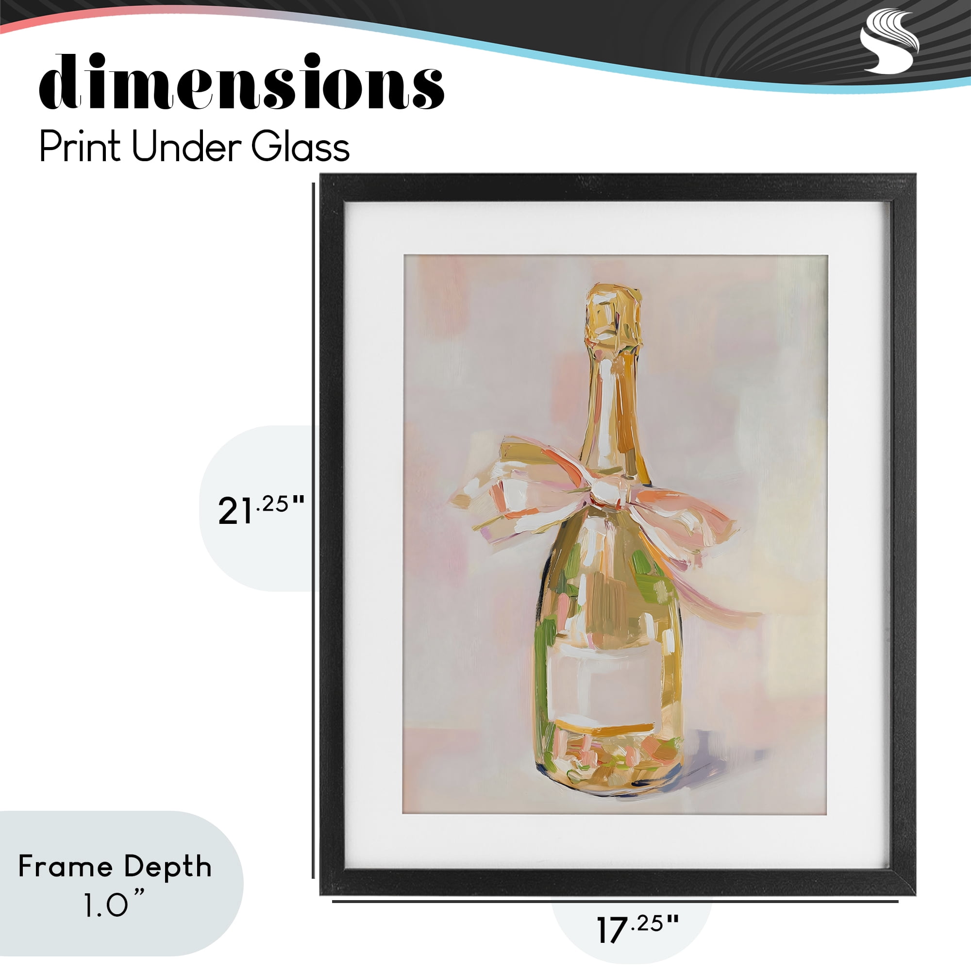 Stupell Industries Pink Champagne Celebration Black Framed Print Under Glass, design by The Prints Vibe