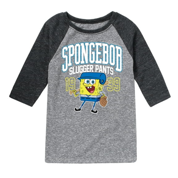 SpongeBob SquarePants - SpongeBob Slugger Pants - Toddler And Youth Raglan Graphic T-Shirt