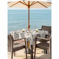 thumbnail image 3 of Outdoor Tablecloth with Umbrella Hole for Patio/Picnic/Party/Camping, Grey Coastal Summer Waterproof Table Cloth Square Cover Washable, Coral Shell Starfish Nautical Beige (54"x 54"), 3 of 9