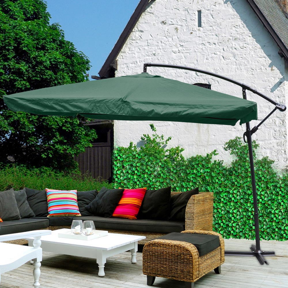 Yescom 9 Green Outdoor Patio Hanging Offset Umbrella Aluminum