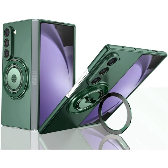 KOMI Magnetic Mobile Phone Case for Samsung Galaxy Z Fold 6 5G,Rotating Folding Stand Shockproof Phone Case Compatible with Samsung Galaxy Z Fold 6 (Green)