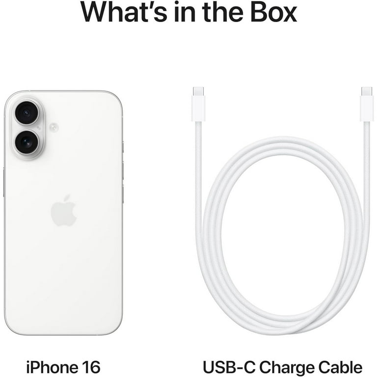 Apple iPhone 16, 128GB White, Unlocked, Refurbished, Restored Like