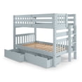 thumbnail image 3 of Bedz King Bunk Beds Twin over Twin Mission Style with End Ladder and 2 Under Bed Drawers, Breezy Blue, 3 of 9