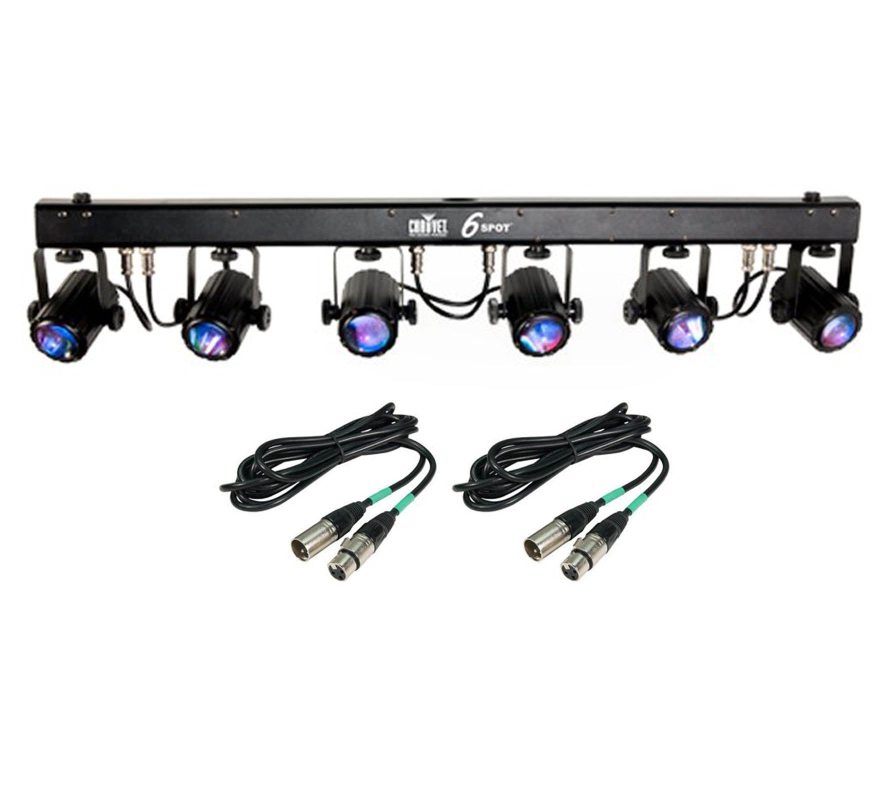 CHAUVET 6SPOT 6 Head LED Effect RGB Stage Spot Light Bar w/Case & 25