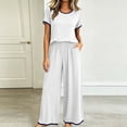thumbnail image 2 of qelini Modal Pajama Set Women 2 Piece Plus Size Short Sleeve Top & Relaxed Fit Pants 2 Piece Sleepwear with Soft Comfort Solid Color Loungewear, 2 of 6