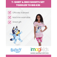 thumbnail image 2 of Bluey Bingo Toddler Girls Peplum T-Shirt and Bike Shorts Outfit Set Pink 4T, 2 of 5