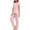 Pink, variant on Tnhcen Women's Solid Color Sleepwear Two-Piece Set Short Sleeve Top & Long Pants | Soft Casual Loungewear PJS with Side Slits | S-2XL