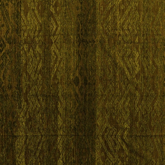 Ahgly Company Indoor Square Abstract Yellow Modern Area Rugs, 4' Square