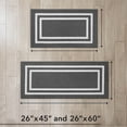 thumbnail image 4 of Washable Skid-Resistant Runner Rug, Border, Dark Grey and White, 26" x 45" and 26" x 60" 2-Piece Set, 4 of 9