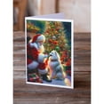 thumbnail image 2 of American Eskimo and Santa Claus Greeting Cards Pack of 8 7 in x 5 in, 2 of 3