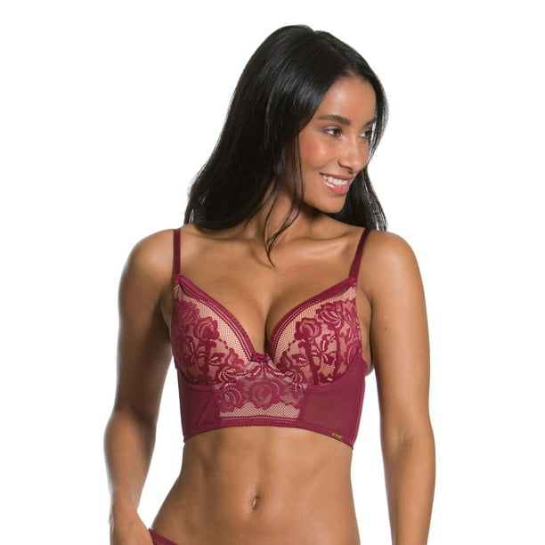 Gossard 15608 Encore Bordeaux Red Floral Lace Padded Underwired