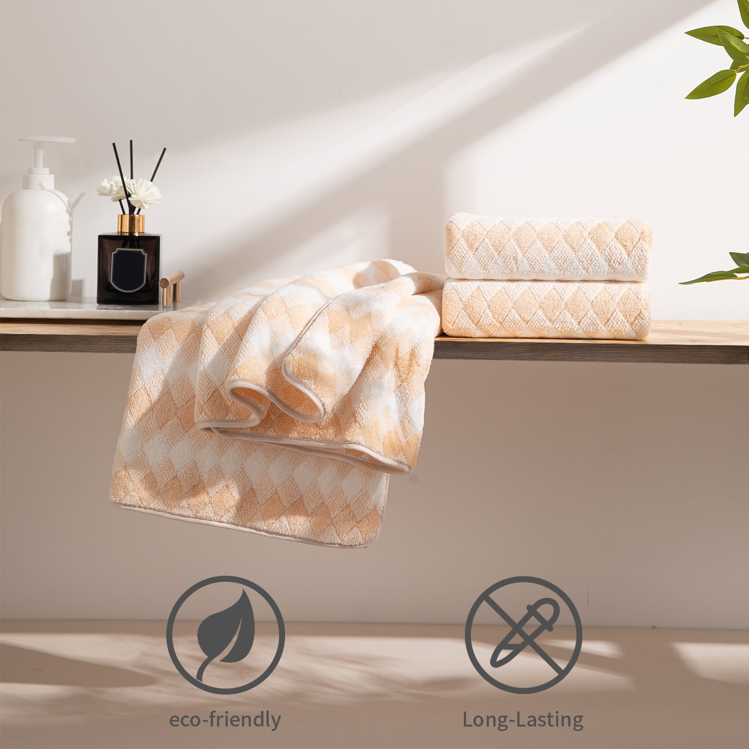 Beartech 12 Piece Hand Towel Set, Ultra Soft and Highly Absorbent Microfiber Towels 600GSM Quick Dry 16"x32" Hand Towels For Bathroom,kitchen-Apricot Yellow