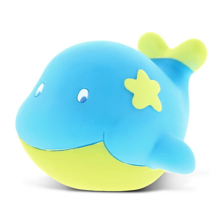 Dollibu Whale Rubber Bath Toy Squirter Blue Bath Buddy Fun Floater Animal Collection 2.75 Inch Affordable Gift for Babies Safe For All NO Age Restrictions Bath Time / Pool Toy Water Party