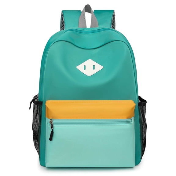 FUZHIQ Classic School Backpack for Ages 8-15, Simple Bookbag with Multiple Pockets, Water Resistant Lightweight Middle School Bag, Green