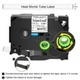 thumbnail image 2 of NineLeaf Compatible for Brother P-touch HSe-241 HSe241 HS-241 HS241 17.7mm 3/4'' Black on White TZe TZ Heat Shrink Tubes, 2 of 6