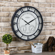 Angle View: FirsTime & Co.® Navy Laguna Outdoor Clock, American Crafted, Distressed Navy Blue, 18 x 2 x 18 in, (31158)