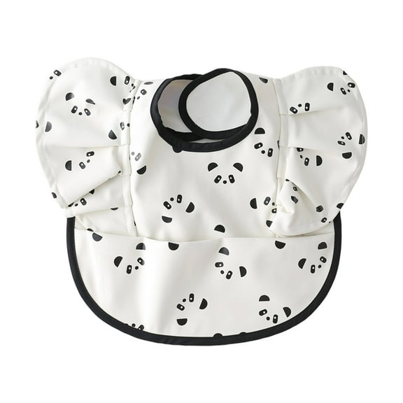 Adjustable Baby Feeding Bib Soft Lightweight Travel Friendly Winged Design Burping Cloth Easy Wipe for Toddler