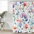 thumbnail image 2 of 60x72 Inch Shower Curtains for Bathroom Flower Eucalyptus Fabric Bath Curtain Decor Gradient Purple Green Farmhouse Leaf Waterproof Restroom Curtains Shower Set Accessories with 12 Hooks 60 Inch, 2 of 6
