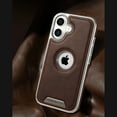 thumbnail image 6 of ELEHOLD Hybrid Rugged Case For iPhone 14 Pro – PU Leather + Hard PC Magnetic Shockproof Cover, MagSafe Compatible for Durable Protection, Brown, 6 of 12