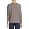 thumbnail image 3 of Nine.Eight Women's Waffle Knit Henley with Long Sleeves, 3 of 6