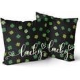 thumbnail image 5 of St Patricks Pillow Covers 16x16 Set of 2 St. Patrick''s Day Green Colorful Lucky Clover Throw Pillows Spring Themed Shamrock Decorative Pillowcase Rustic Cotton Cushion Cover for Couch Sofa Bed, 5 of 6