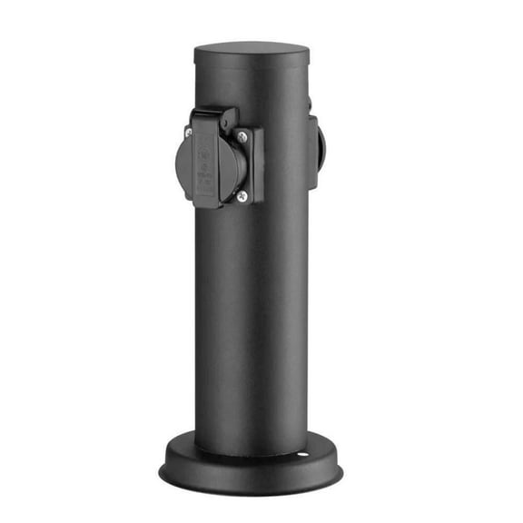 Garden Socket Column For Outdoor Use 2-Way Stainless Steel Anthracite Round