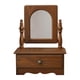 thumbnail image 3 of Espejo de maquillaje de escritorio de madera, espejo tocador de mesa de madera, decoración de escritorio, con cajón, accesorio para el baño para, 3 of 9
