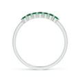 thumbnail image 2 of Angara Rings - Natural Emerald Half Eternity Wedding Ring in 14K White Gold for Women (Size-2mm) | May Birthstone Jewelry, Birthday, Anniversary, Jewelry Gift for Women, 2 of 11