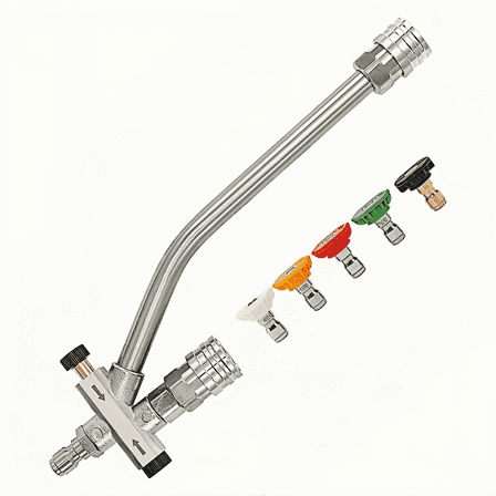 Pressure Washer Double Tip Attachment with 5 Pressure Washer Sprayer Nozzles, 1/4" Quick Connect