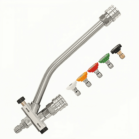 Pressure Washer Double Tip Attachment with 5 Pressure Washer Sprayer Nozzles, 1/4" Quick Connect