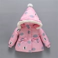 thumbnail image 2 of XQYLOS Baby Kids Floral Hooded Padded Jacket Winter Warm Zipper Coat Thermal Outerwear for Toddler Boys & Girls, 2 of 9