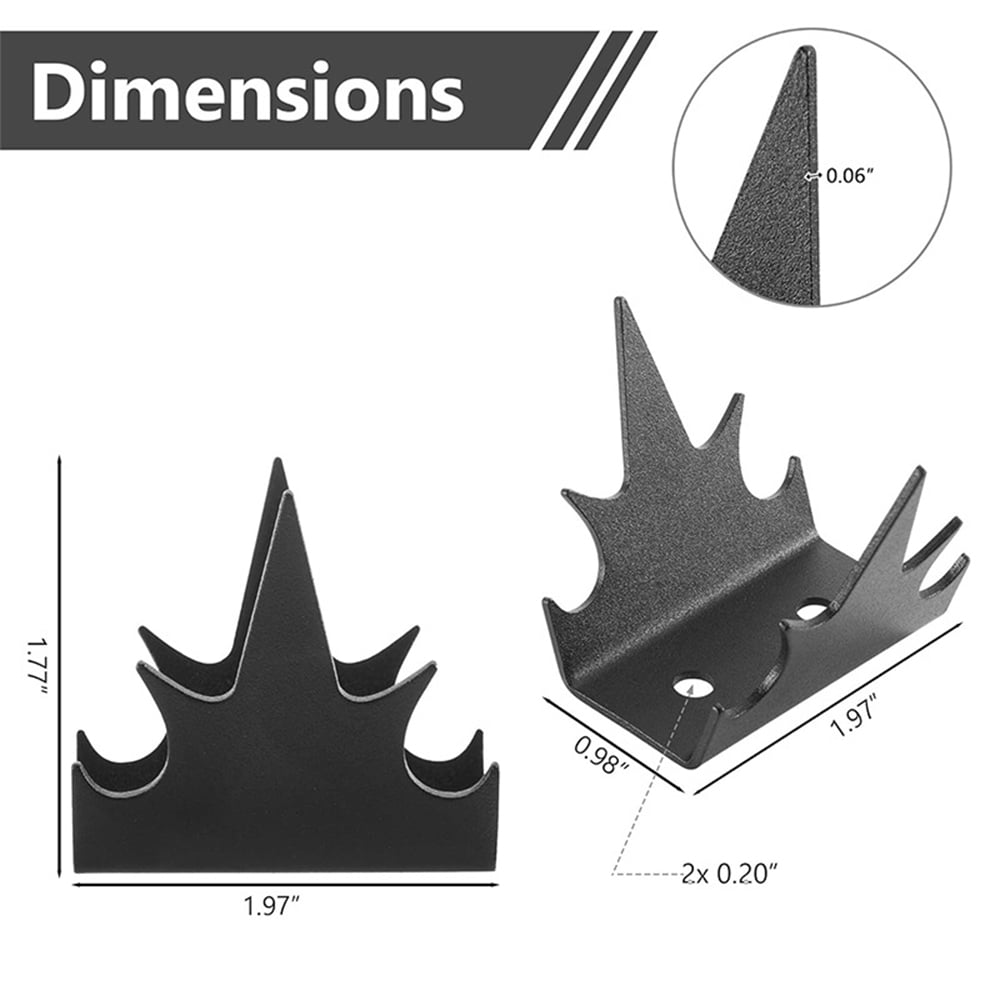 24Pcs Fence Spikes Cat Spikes Bird Spikes For Outside To Keep Birds Away Racoon Repellent Outdoor Bird Repellent Devices Outdoor Metal Fence Anti Climb Wall Spikes with Screws Intruder Thief Security