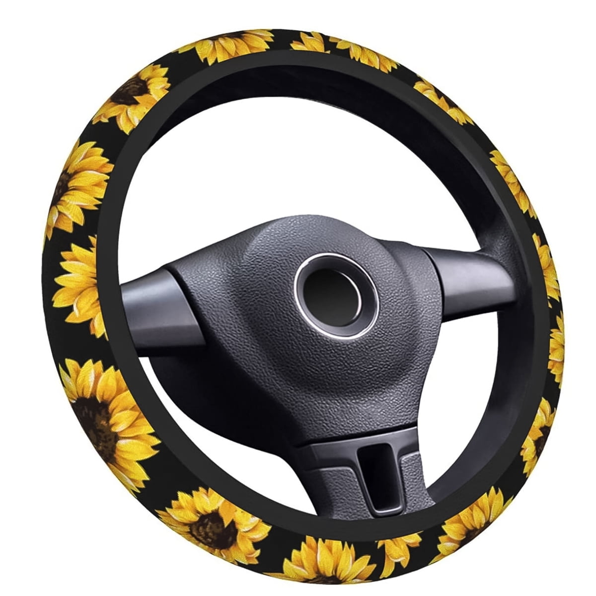 Hipster Golden Sunflowers Steering Wheel Cover with Neoprene Universal 15 inch Car Accessories Anti-Slip Wheel Protector for Car Truck SUV Hipster Golden Sunflowers Steering Wheel Cover with Neoprene Universal 15 inch Car Accessories Anti-Slip Wheel Protector for Car Truck SUV