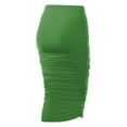 thumbnail image 3 of Doublju Women's Slim-Fit Ruched Long Pencil Skirt (Plus Size Available), 3 of 3