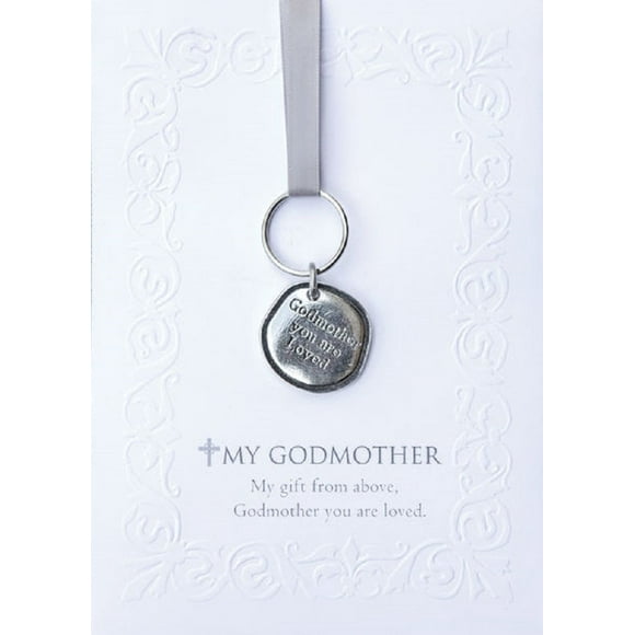 Godmother You are Loved Pewter Keychain and Card