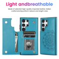 thumbnail image 2 of Dteck Embossed Flower Pattern Wallet Case for Samsung Galaxy S24 Ultra Magnetic Leather Card Slots Women Girl Case Shockproof Kickstand Flip Cover for Galaxy S24 Ultra,Blue, 2 of 7