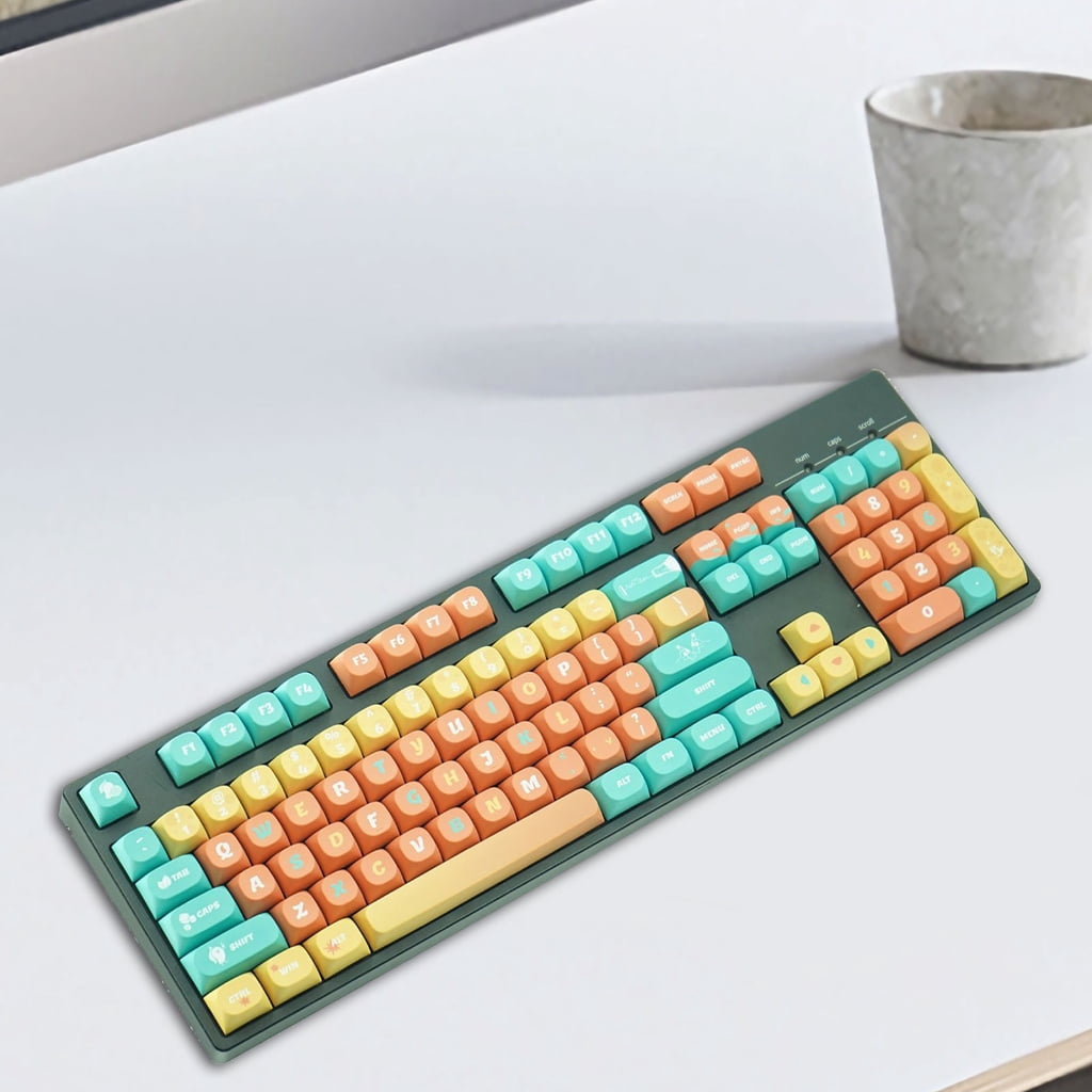 Orange Theme Keycaps Thick PBT Heat Sublimated for Mechanical Keyboards Personalizing Typing Experience