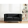 thumbnail image 4 of Uspridefurniture Plainfield Line Tufted Square 3Pcs Living Room set, Black Velvet, 4 of 5