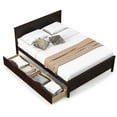 thumbnail image 2 of Gymax Full Size Wooden Bed Frame with 2 Storage Drawers & Under-bed Storage Espresso, 2 of 10