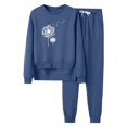 thumbnail image 1 of Gibobby Conjunto de sudadera y pantalones Sudadera holgada de manga larga con estampado gráfico y chándal informal de forro polar para mujer(Marina,G), 1 of 3