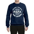 thumbnail image 2 of Wild Bobby, Papa Man Myth Legend Funny Dad Uncle Papa Granpa Dad Gift, Father's Day, Unisex Crewneck Graphic Sweatshirt, Vintage Heather Navy, X-Large, 2 of 4