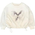 thumbnail image 3 of Peacolate 4Y-10Y Spring Fall T Shirt Sets Little&Big Girls Green Pullover Long Sleeve T Shirt and Embroider Butterfly Jeans Clothing Set for Kids,White,6-7Years, 3 of 7