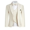 thumbnail image 3 of ETHAN Boys Suit 4 Piece Slim Fit Suit for Wedding Formal Wear Ring Bearer Outfit Jacket and Pants Beige 2T, 3 of 4
