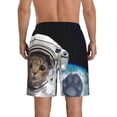 thumbnail image 3 of Kdxio Cat Astronaut Pattern Mens Casual Shorts - Drawstring Summer Beach Sports Shorts for Men, 3 of 9