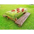 thumbnail image 1 of Poppy Outdoor Tablecloth, Spring Environment with Poppies and Daisies on Grass Flourishing Nature Illustration, Decorative Washable Fabric Picnic Tablecloth, 58 X 120 Inches, Red Green, by Ambesonne, 1 of 2