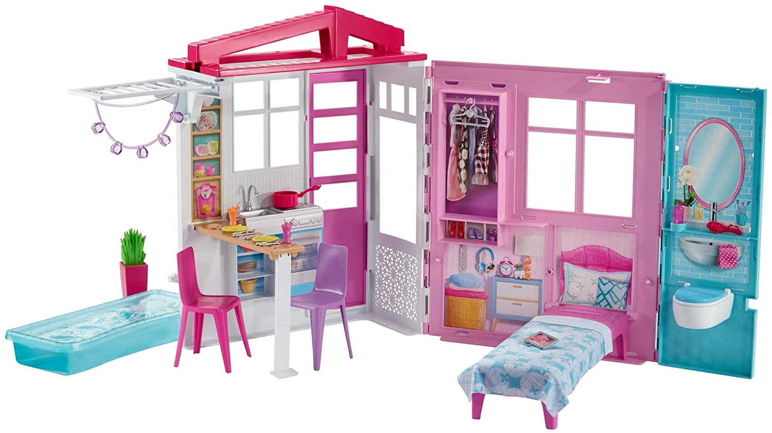 Barbie Doll House Furniture Accessoires Piscine 1 histoire Playhouse Toy Set FXG55 