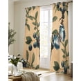 thumbnail image 5 of Blueberry Spring Leaves Sheer Curtains 63 Inch Length 2 Panels Set for Living Room/Bedroom, Brown Botanical Branches Kitchen Curtains Grommet Semi-Sheer Curtains Drapes Window Treatments 42"x63"x2, 5 of 7