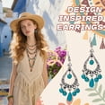 thumbnail image 3 of DESIGNICE Boho Earrings,Fishhook Earrings Cute Earrings,Turquoise Tassel Statement Earrings,Style6, 3 of 7