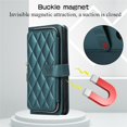 thumbnail image 3 of YEYKX Wallet Case for Samsung Galaxy S23+ 5G 6.6inch with Wrist/Shoulder Strap, 9 Card Slots Zipper Purse Luxury Leather Stand Checkered Cell Phone Cover,Green,For Galaxy S23+ 5G, 3 of 10