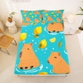 thumbnail image 5 of Erosebridal Cartoon Animal Capybara Bed Sheets,Yellow Lemon Fruit King Sheets For Kids Boys 4-Piece, 5 of 6